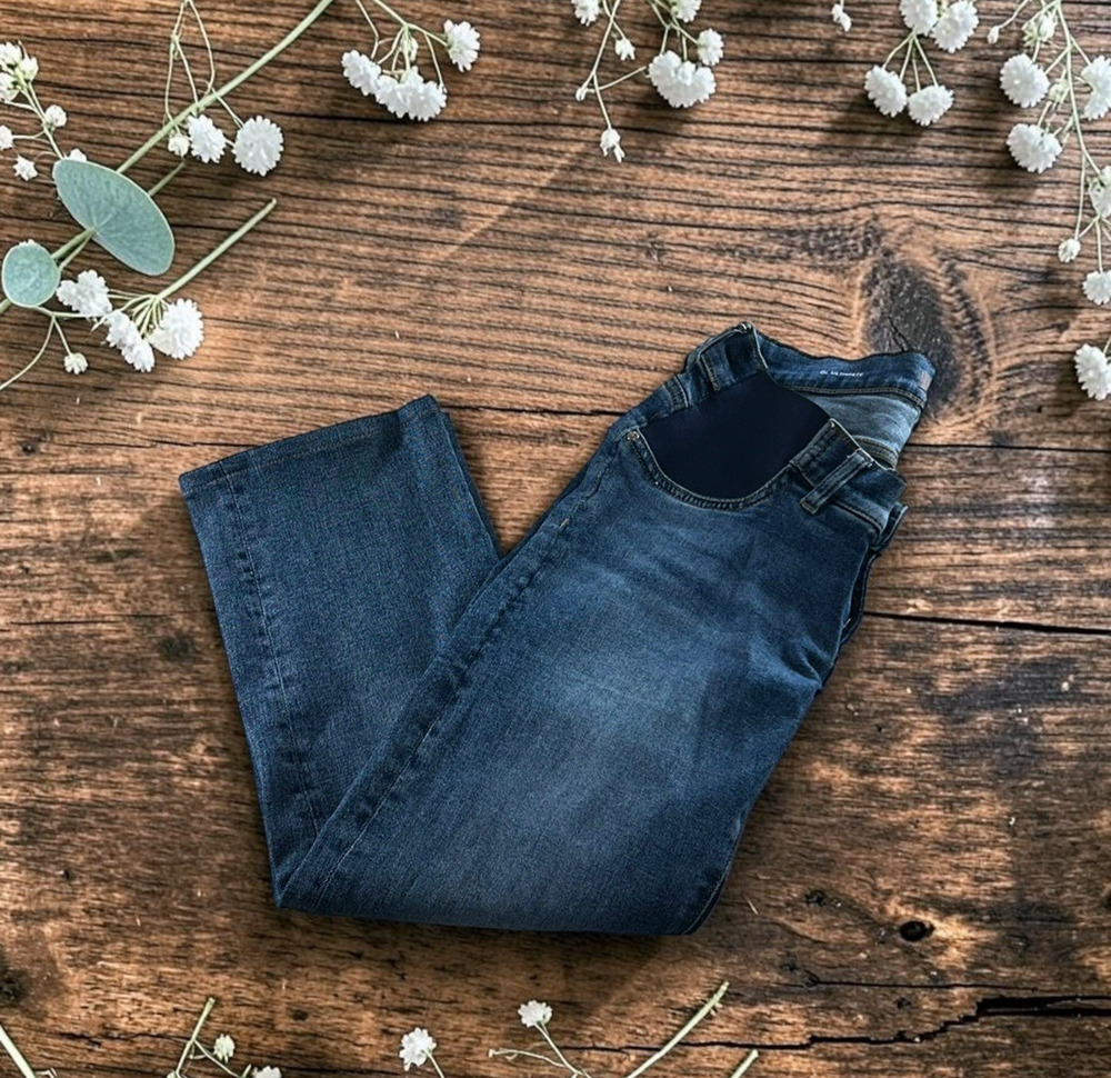 DL1961 Patti Straight Maternity Cropped Jeans Size 26 Medium Blue Wash Stretch